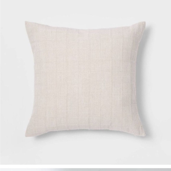 Oversized Woven Washed Windowpane Square Throw Pillow nwt - Picture 1 of 4